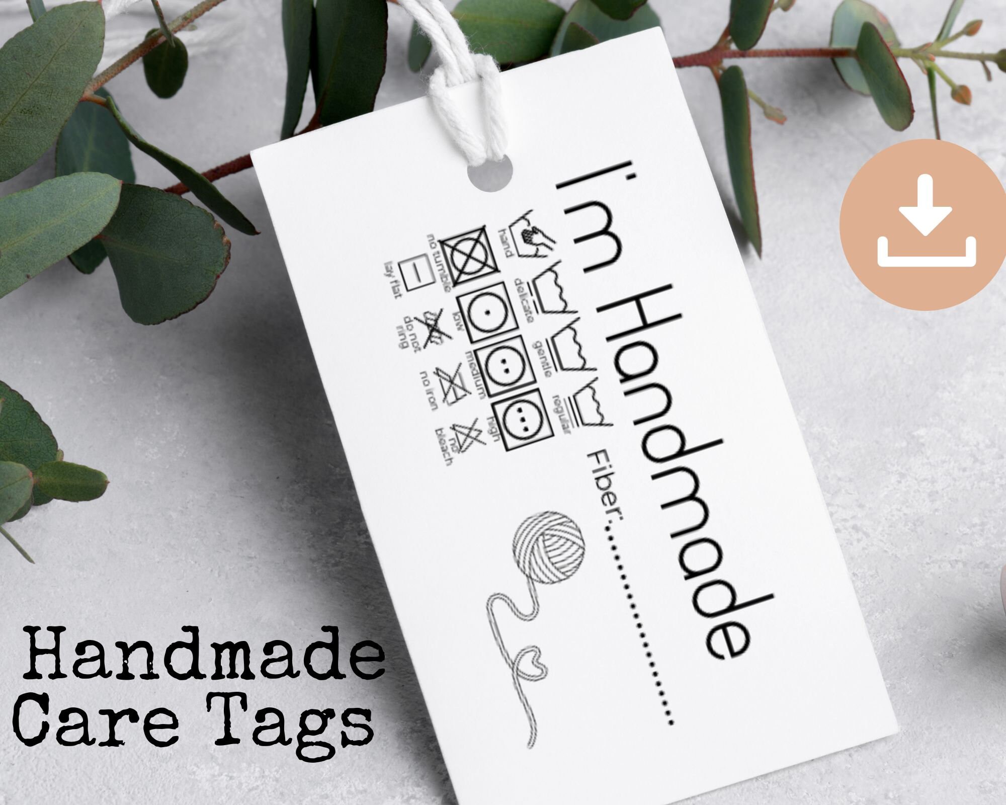 Printable Care Labels Tags / Handmade With Love / Washing - Etsy