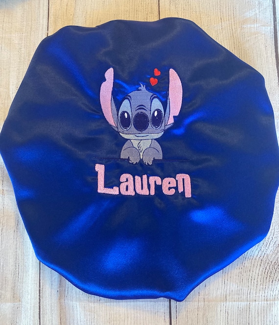 LILO & STITCH Hearts/personalized Satin Lined Hair Bonnet/kids/adult Sleep  Cap/embroidered/baby/toddler/tween/adult/valentines Gift/silk 