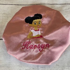 Adjustable Gracie’s corner personalized Satinlined hair bonnet Kids/Adults/sleep cap/Embroidered baby/Toddler/Teen/drawstrings elastic/gift