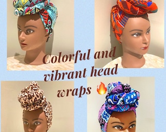 Jersey Knit Stretchy Head Wrap / Scarf / Turban / African Headwrap / Stretchy Head Wrap with Face Mask/black history/Juneteenth