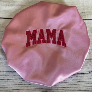 Mama/Nana/Wifey/Aunty silk hair bonnet/Custom Satin lined sleep cap Embroidered/Teen/Adult/Mother’s Day gift/mom bonnet