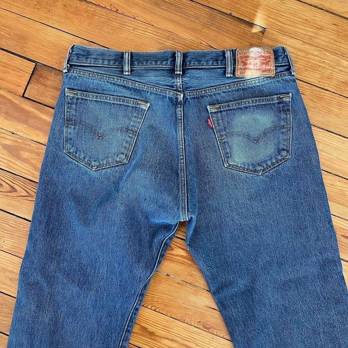 Levis Mens 501 Button Fly Original Fit Straight Leg Jeans 38 | Etsy