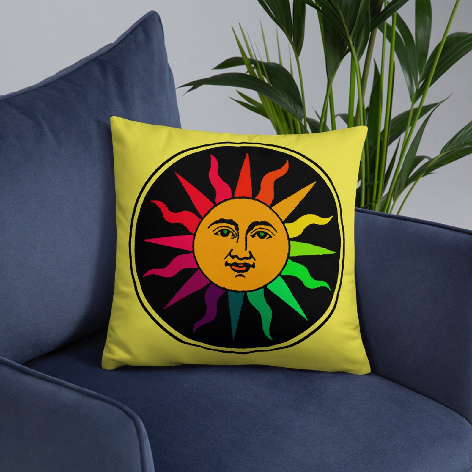 Sun Pillow Rainbow Sun Pillow Multicolour Sun Pillow Sun Etsy
