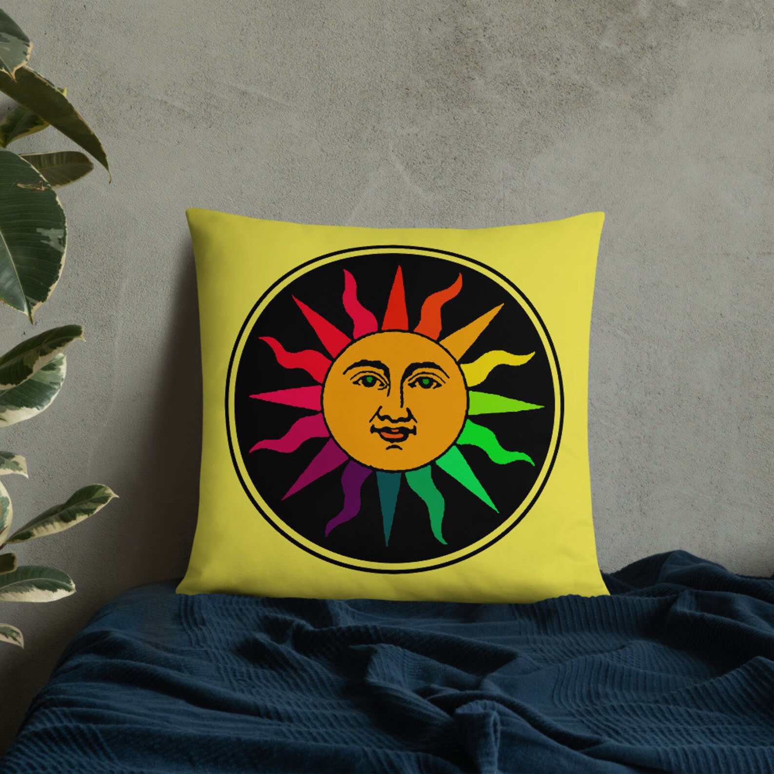 Sun Pillow Rainbow Sun Pillow Multicolour Sun Pillow Sun Etsy