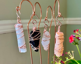 Gemstone Plant Stake Handmade Cooper Plant Accessories Copper Plant Houseplant Decor Garden Decor Plant Lovers Gift