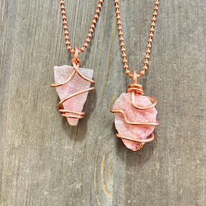 Pink Petalite Necklace Wire Wrapped Pink Petalite Pendant Raw Crystal Jewelry  Handmade Chakra Necklace Gift