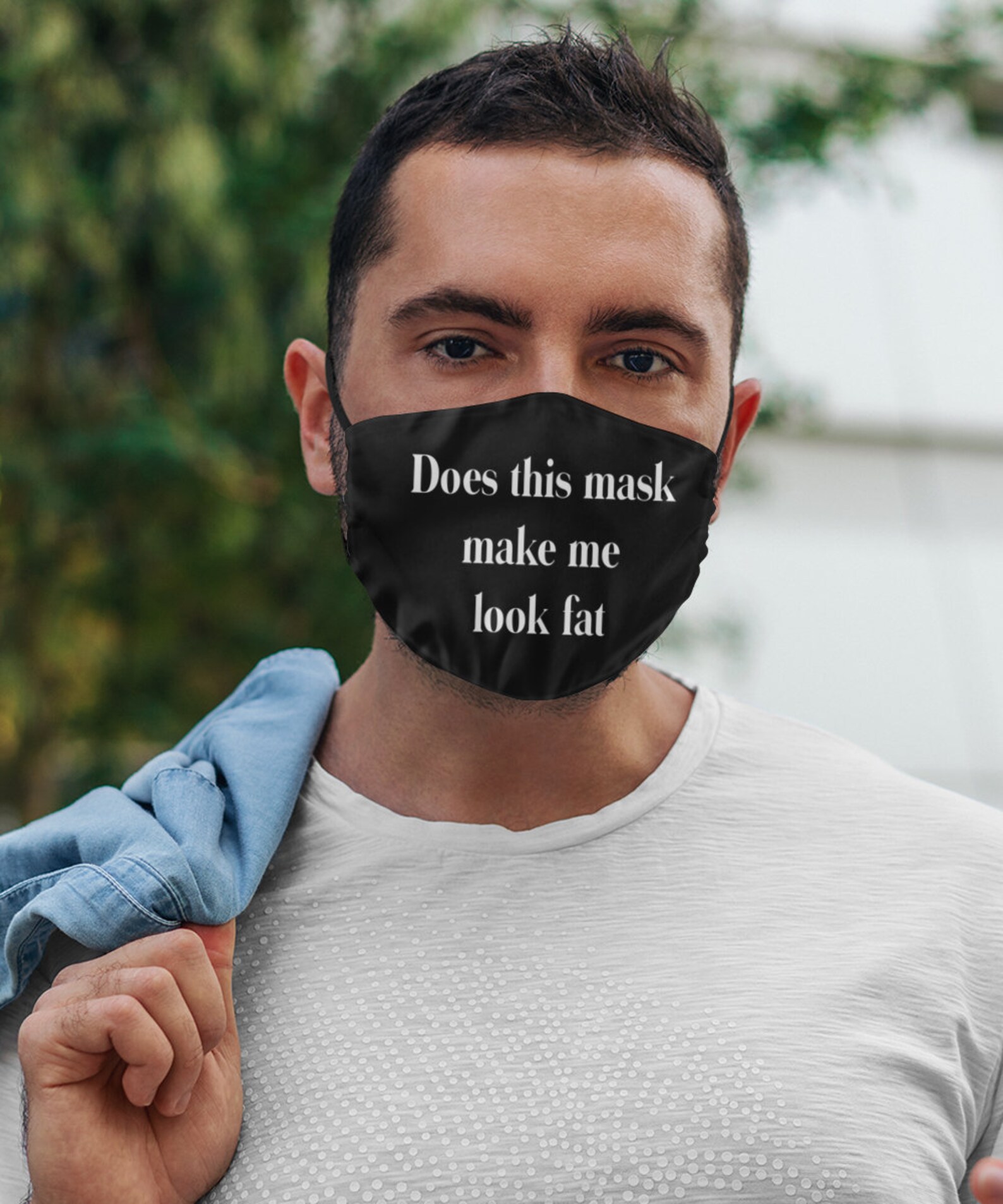 Funny Does This Mask Make Me Look Fat Face MaskAdult Black Etsy