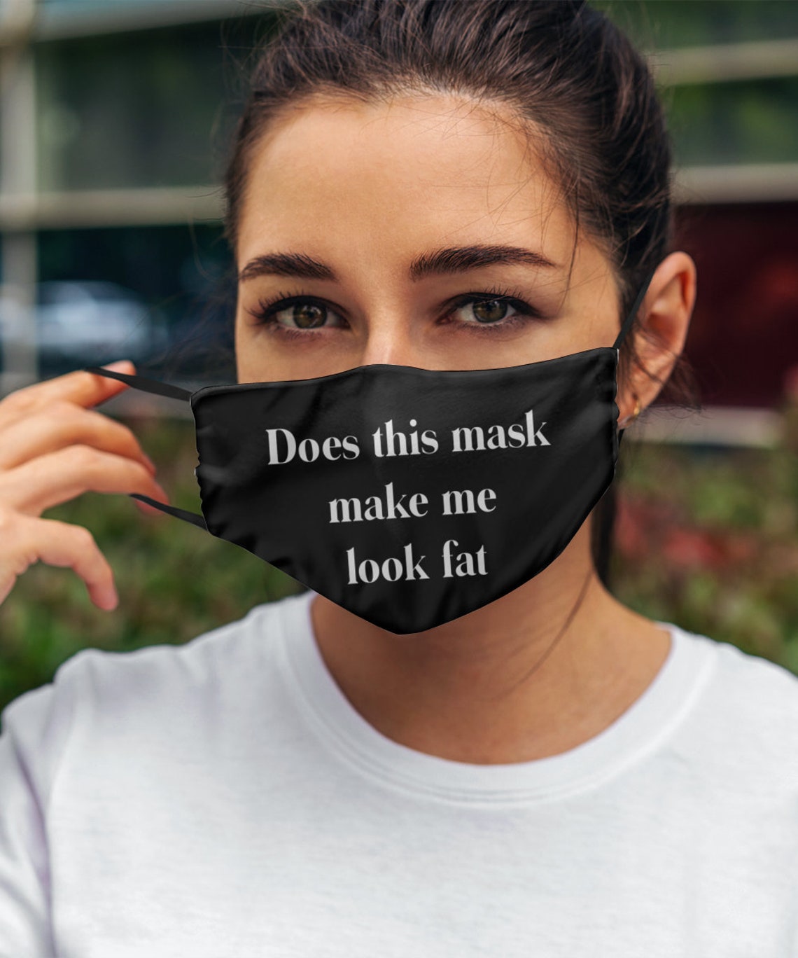 Funny Does This Mask Make Me Look Fat Face MaskAdult Black Etsy