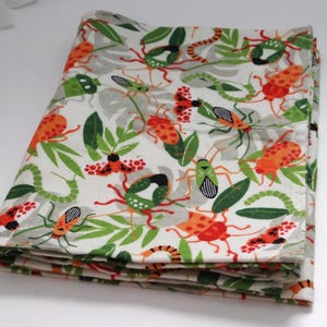 Insect-Themed Baby Blanket – Green & Orange Cotton Flannel