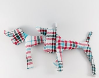 Kids Plaid Dog Stuffed Toy | Plaid Dog Stuffed Animal | Stuffed Dog Children Toy | Stuffed Dog Plushie | Toy Dog for Kids