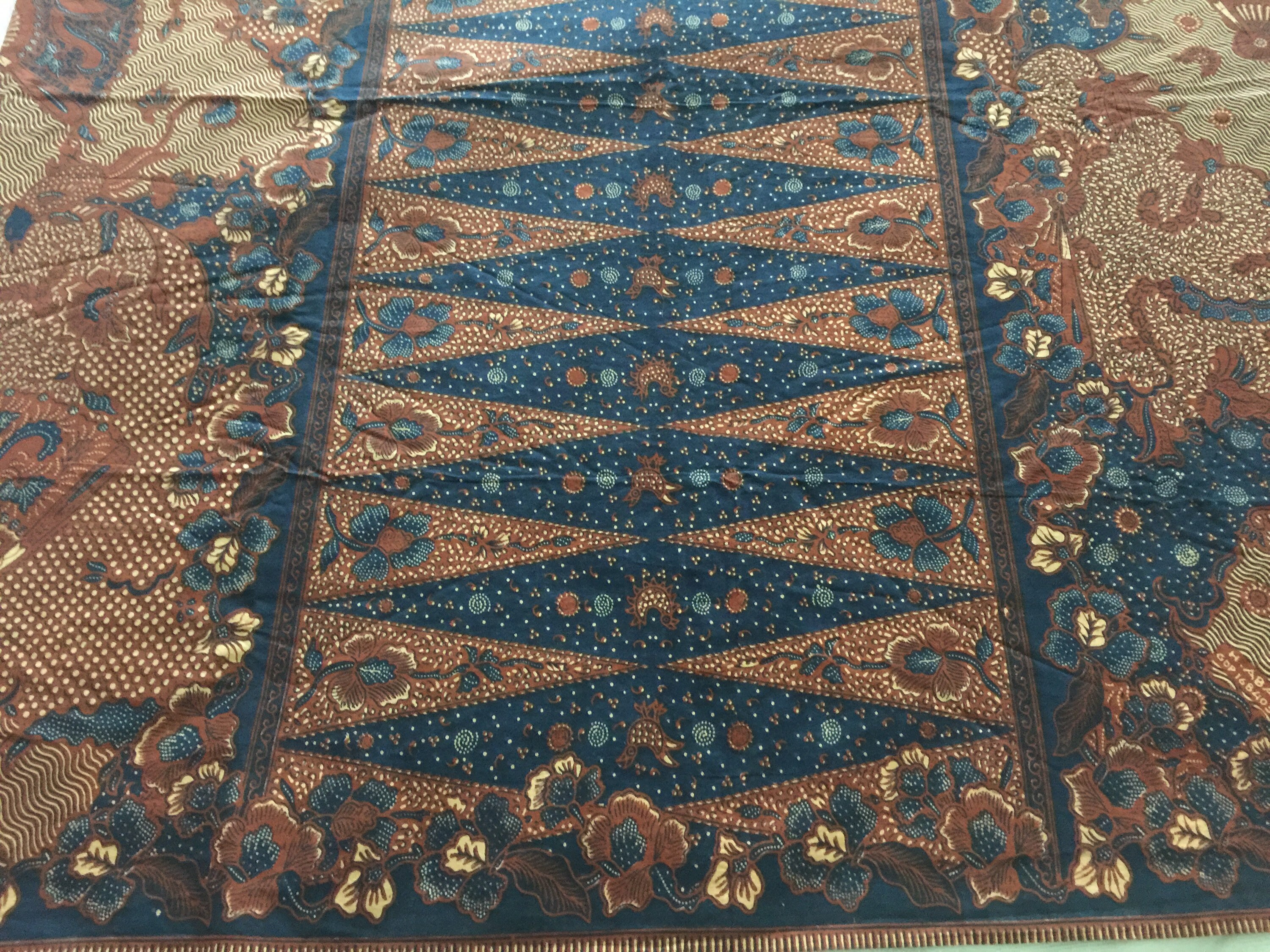 Vintage wax-resist hand blocked Indonesian batik
