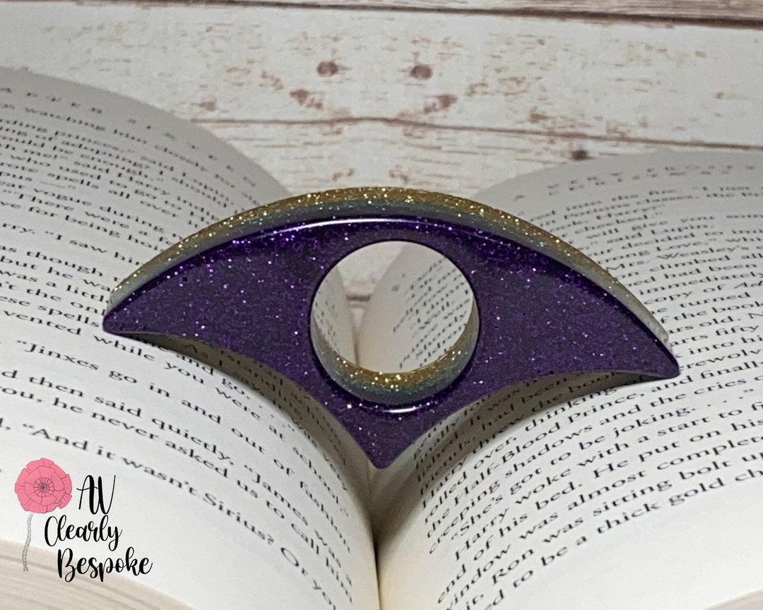 Teal, Purple, and Gold Glitter Page Holder, Thumb Page Holder, Page