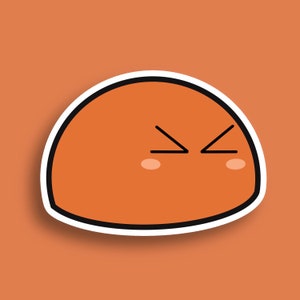 | autocollant OrangeDango embarrassé | imperméable à l’eau Autocollants kawaii | Émotions | Autocollant mat Premium