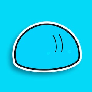 Autocollant Dango bleu | | imperméable à l’eau Autocollants kawaii | Émotions | Autocollant mat Premium