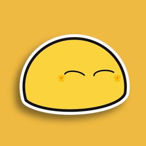 Sunshine Yellow Dango Sticker / Impermeable / Kawaii Stickers / Emotions / Premium Matte Sticker