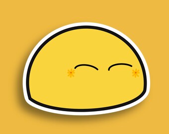 Sunshine Yellow Dango Sticker | Waterproof | Kawaii Stickers | Emotions |Premium Matte Sticker