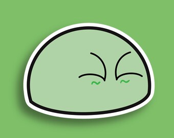 Disgusted Green Dango Sticker | Waterproof | Kawaii Stickers | Emotions |Premium Matte Sticker