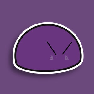 Upset Purple Dango Sticker / Impermeable / Kawaii Stickers / Emotions / Premium Matte Sticker