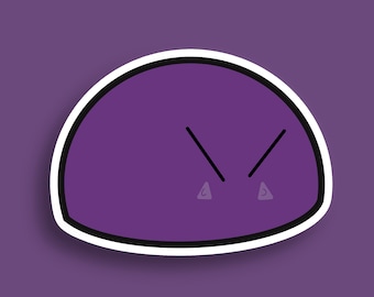 Upset Purple Dango Sticker | Waterproof | Kawaii Stickers | Emotions |Premium Matte Sticker