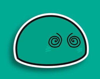 Confused Marine Green Dango Sticker | Waterproof | Kawaii Stickers | Emotions |Premium Matte Sticker