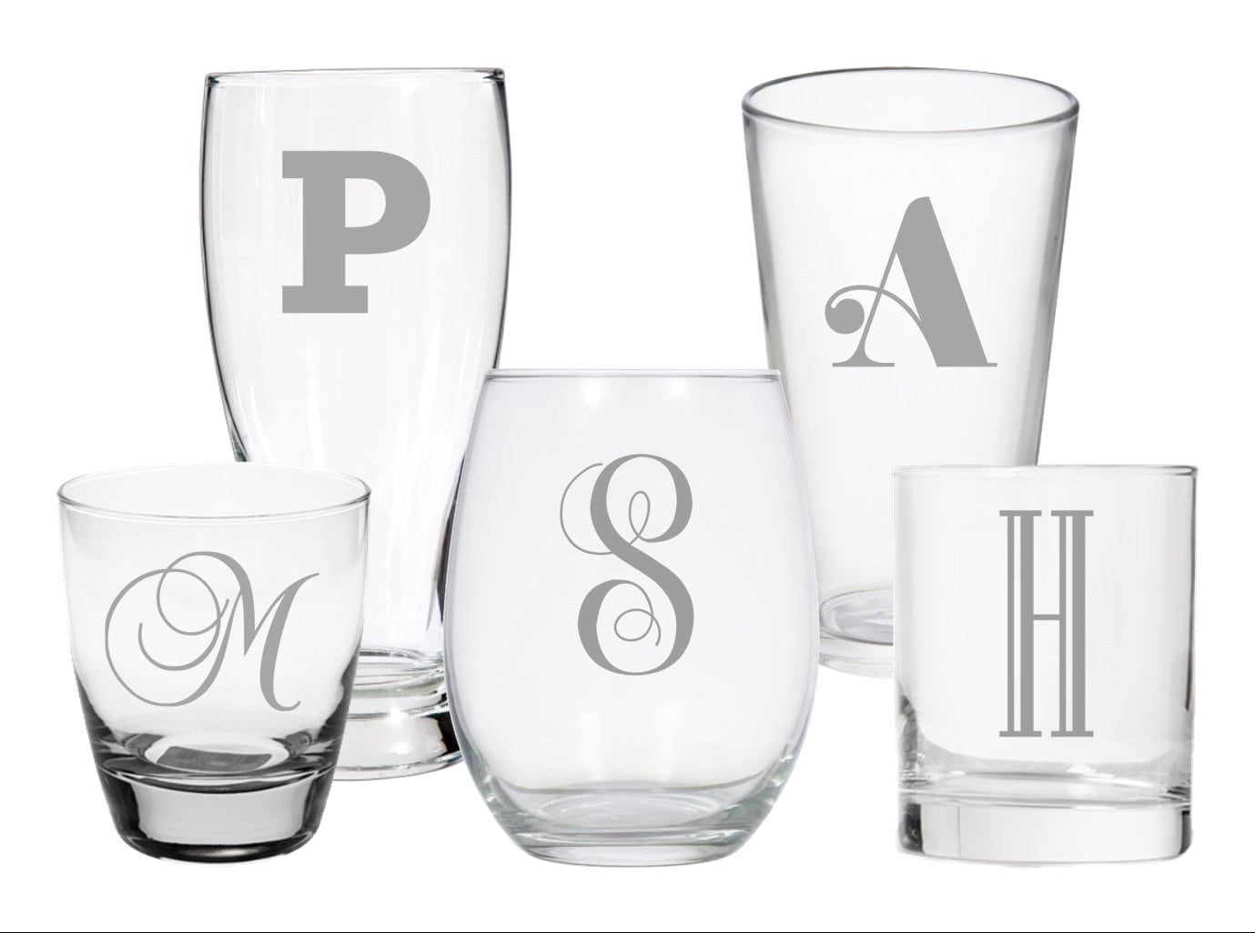 Etched Personalized Letter Glass. Monogram Glass Personalized Etsy