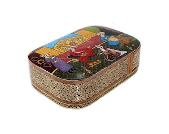 Handmade Khatam Inlaid Box: Playing Card & Jewelry Holder