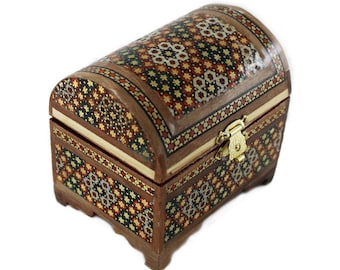 Handmade Khatam Inlaid Jewelry Box: Velvet Lined Keepsake