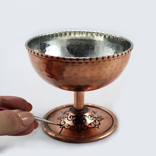 Set of 6 Copper Ice Cream Dish, Handmade, Dessert Bowl, Ice Cream Dish Cup, shops M2-841