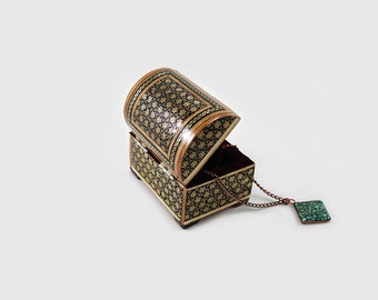 Handmade Khatam Inlaid Jewelry Box: Velvet Lined Keepsake