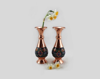 Painted Copper Vase, Flowerpot, Copper