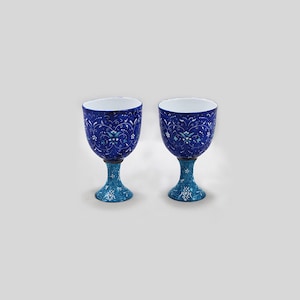Minakari 2 pedestal egg cups, Enamel, Enamelling, miniature, Mina, Mina kari, M2-856