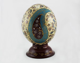 Painted ostrich egg, ostrich egg, ostrich eggshell, Easter egg, T815