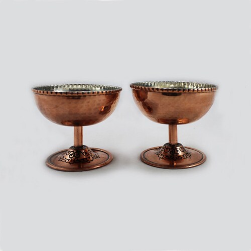 Set of 6 Copper Ice Cream Dish, Handmade, Dessert Bowl, Ice Cream Dish Cup, shops M2-841