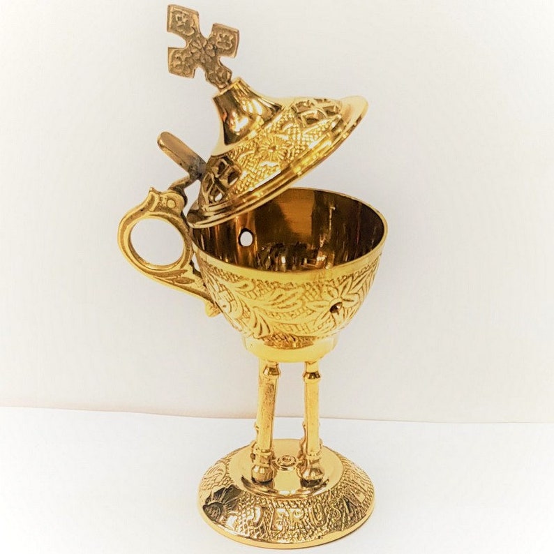Brass Incense Burner Censer or Thurible Resin Incense Etsy