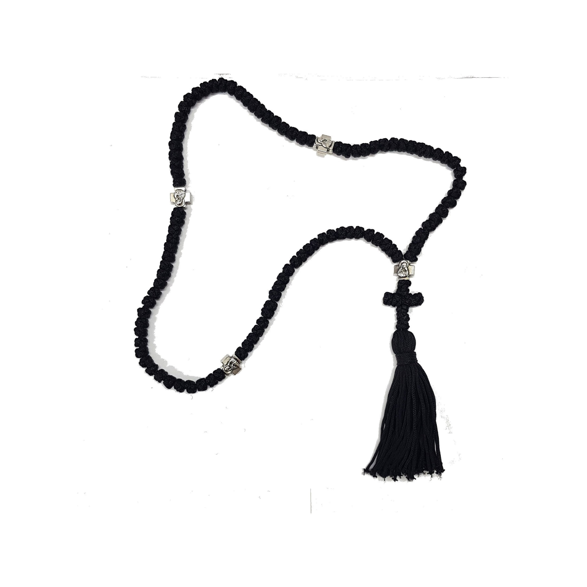 Orthodox Christian Black Prayer Rope 100 knots with Blue Beads, Praying  Ropes, Orthodox Family www. Online Christian Art Store. Greek  Orthodox Incense, Holy Icons, Church Supplies
