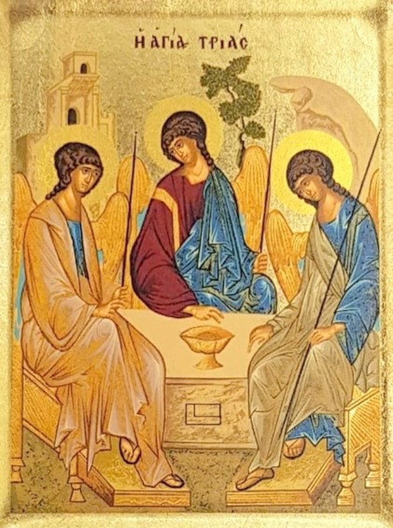 Holy Trinity Orthodox Icon by Andrei Rublev Handmade Etsy