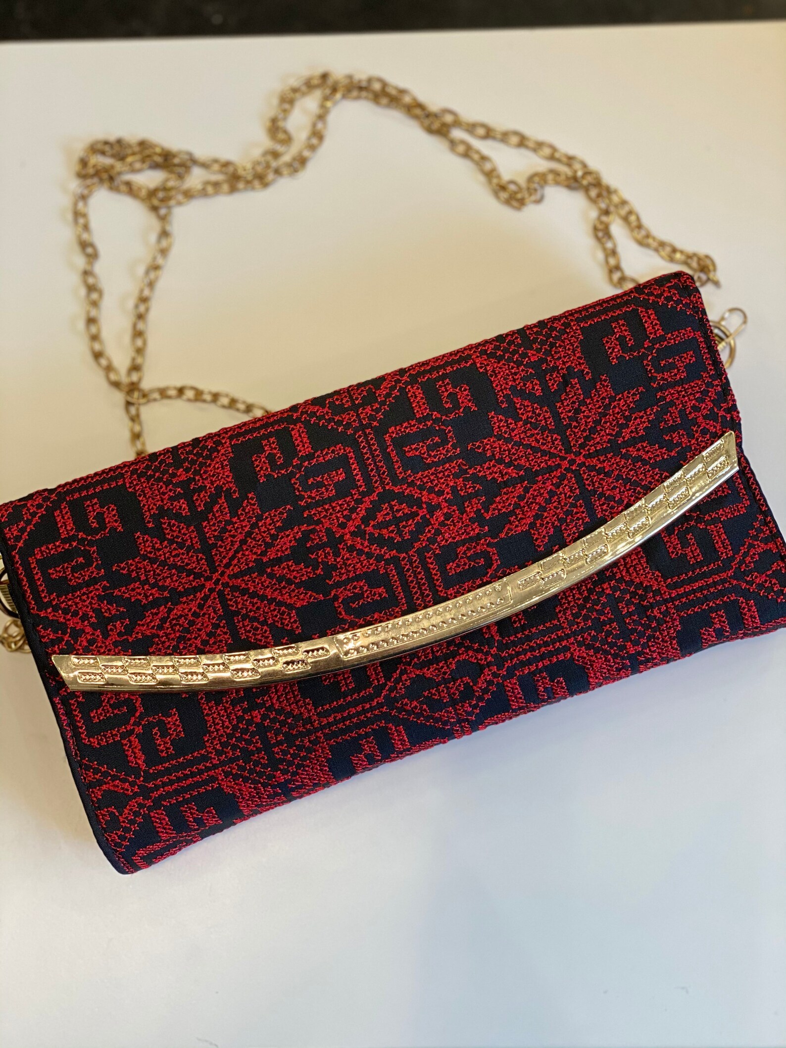 Navy & Mix Traditional Embroidered Palestinian Purse main image 0