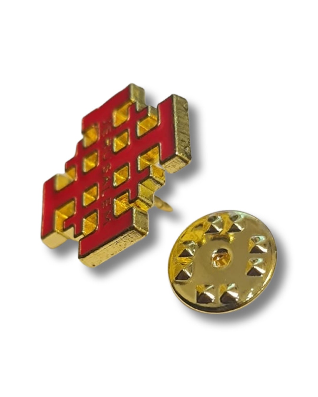 Jerusalem Crusaders Cross Lapel Pins Gold and Red. Christian Cross With