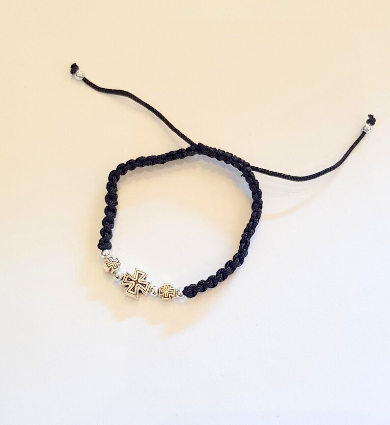 Rosary Bracelet Prayer Rope With 80 Waxed Knots Adjustable Etsy