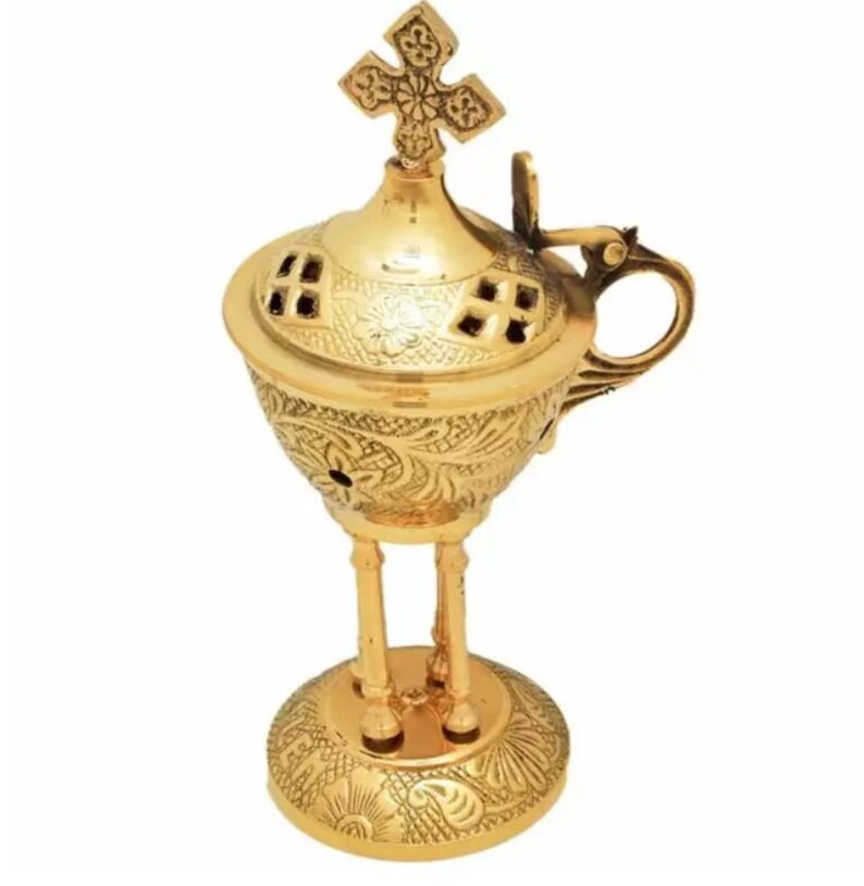 Brass Incense Burner Censer or Thurible Resin Incense Etsy