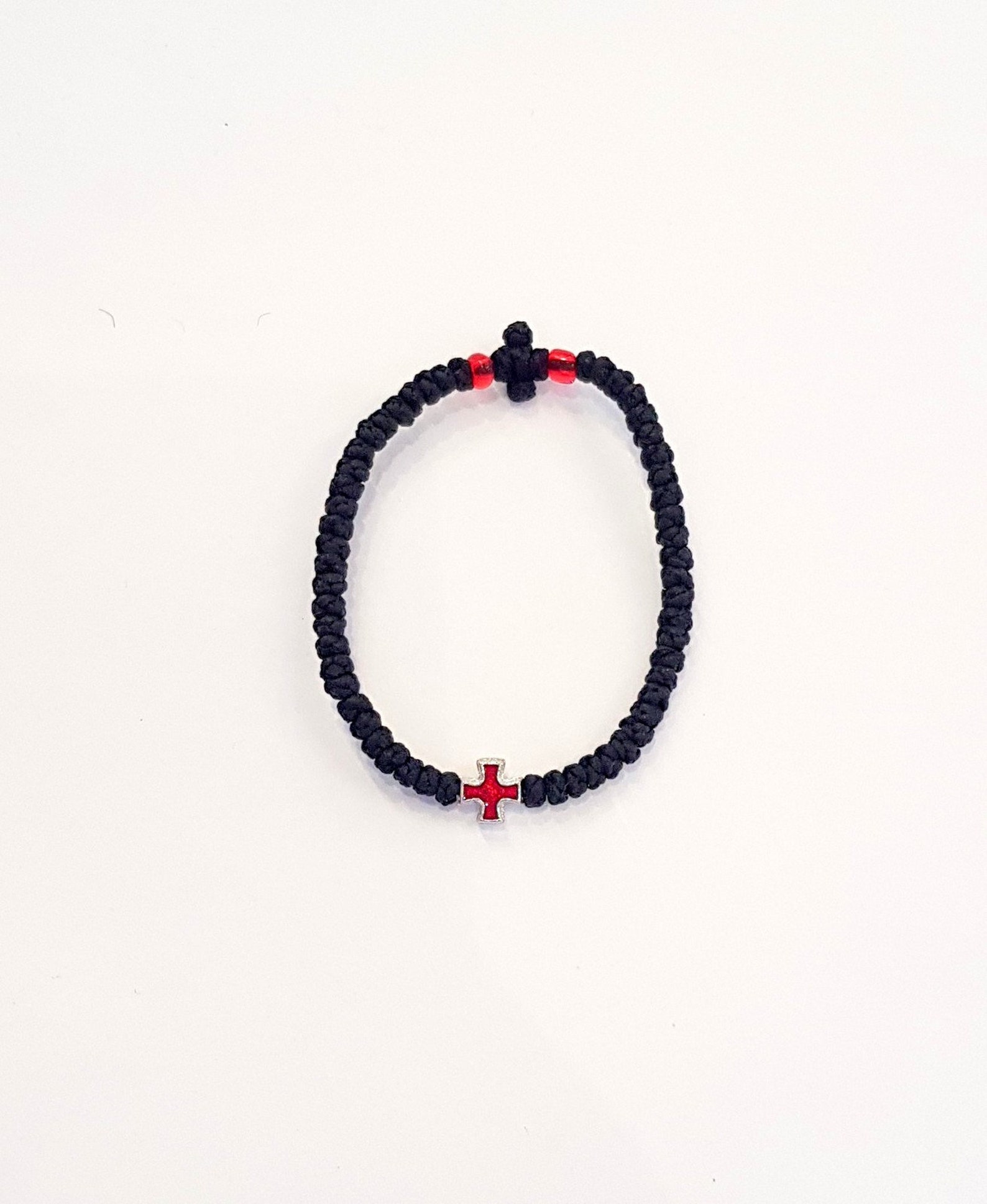 Rosary Bracelet Prayer Rope With 80 Waxed Knots Adjustable Etsy