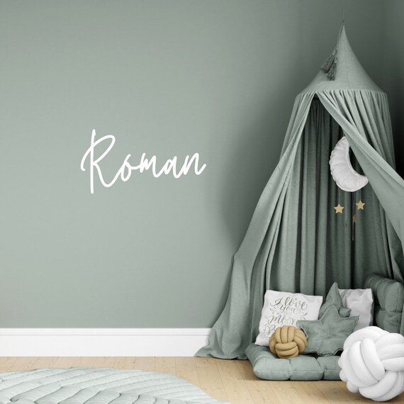 Large Bedroom Name Wall Decal Personalised Nursery Name Wall Etsy