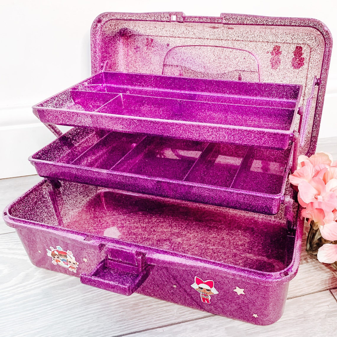 Art case girls toy storage case multiple compartments carry Etsy