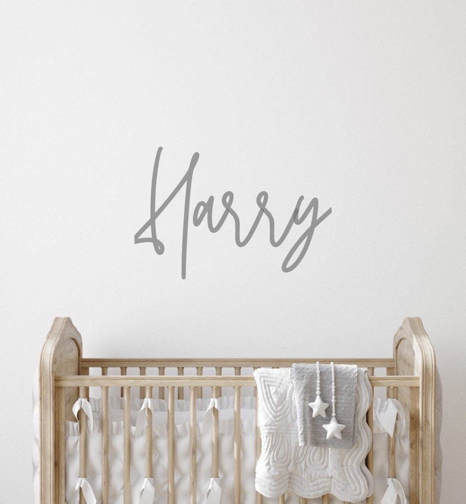 Large Bedroom Name Wall Decal Personalised Nursery Name Wall Etsy