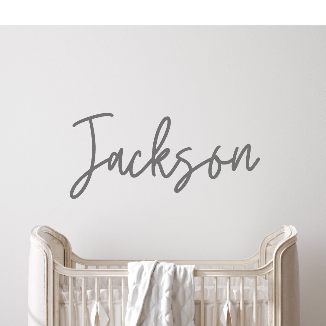 Large Bedroom Name Wall Decal Nursery Name Wall Sticker Etsy UK