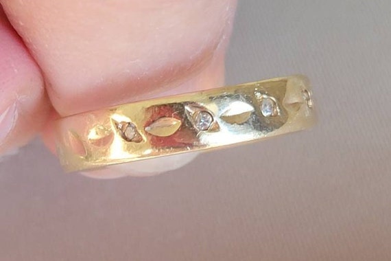 14k Solid Gold and Diamond Stackable Ring or Wedd… - image 6