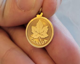 10k Solid Gold Canadian Maple Leaf Charm/Pendant - Vintage - Canada Symbol Canadian Jewelry
