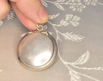 Antique German Genuine Art Deco Nickel Silver Locket Compact Hallmarked  - 1920s 1930s - Robert Kraft KRAFTALPACCA