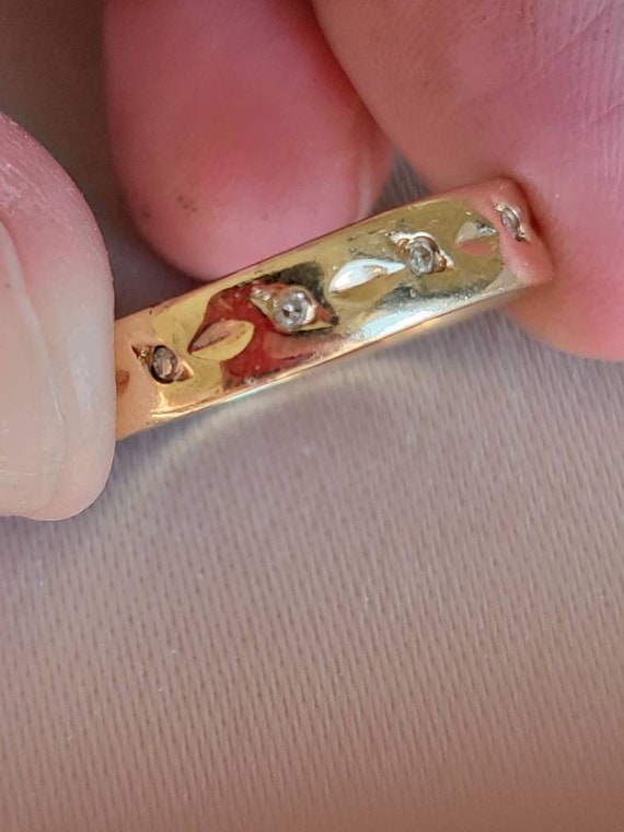 14k Solid Gold and Diamond Stackable Ring or Wedd… - image 3