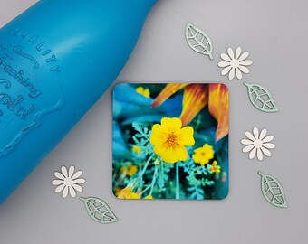 Yellow Poppy Coaster – Floral Home Decor, Gardening Gift SALE Mother's Day